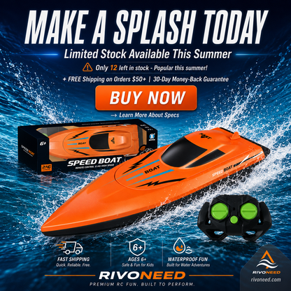 🚤 LIMITED-TIME 50% OFF! ✨ Dual-Motor RC Boat – 2.4GHz, Waterproof, Impact-Resistant 🌊.