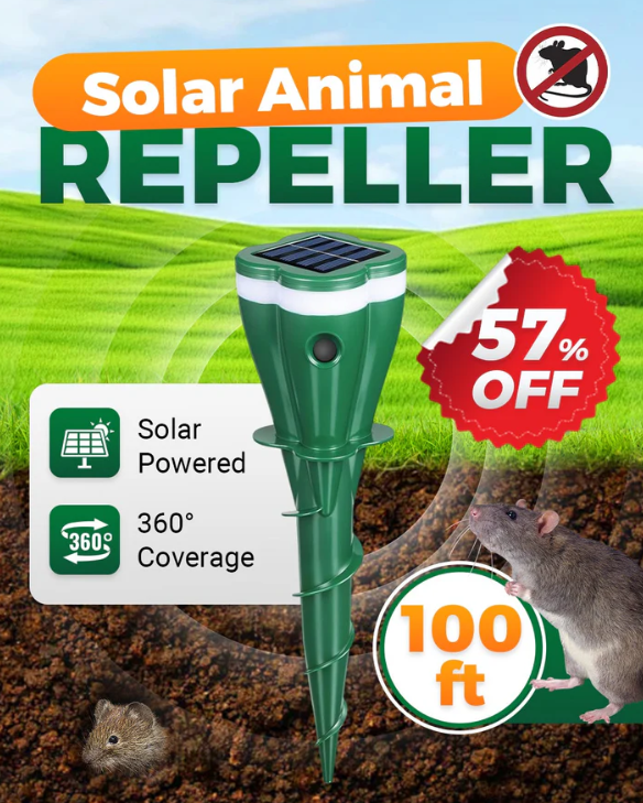 🔥New Arrival 2026🔥 Solar Powered Waterproof Screw Mole Repellent.