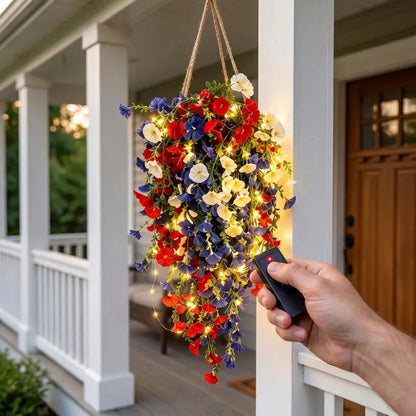 ✨ Celebrate America’s 250th Anniversary with Patriotic Hanging Flower Baskets.