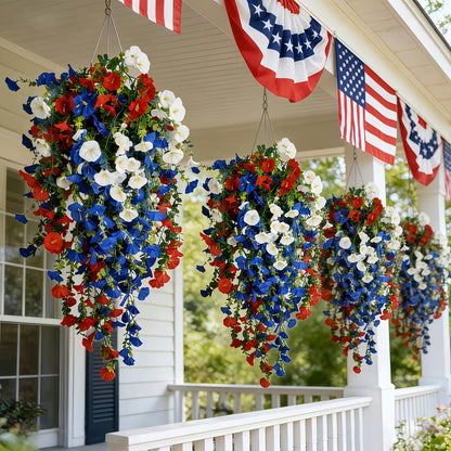 ✨ Celebrate America’s 250th Anniversary with Patriotic Hanging Flower Baskets.