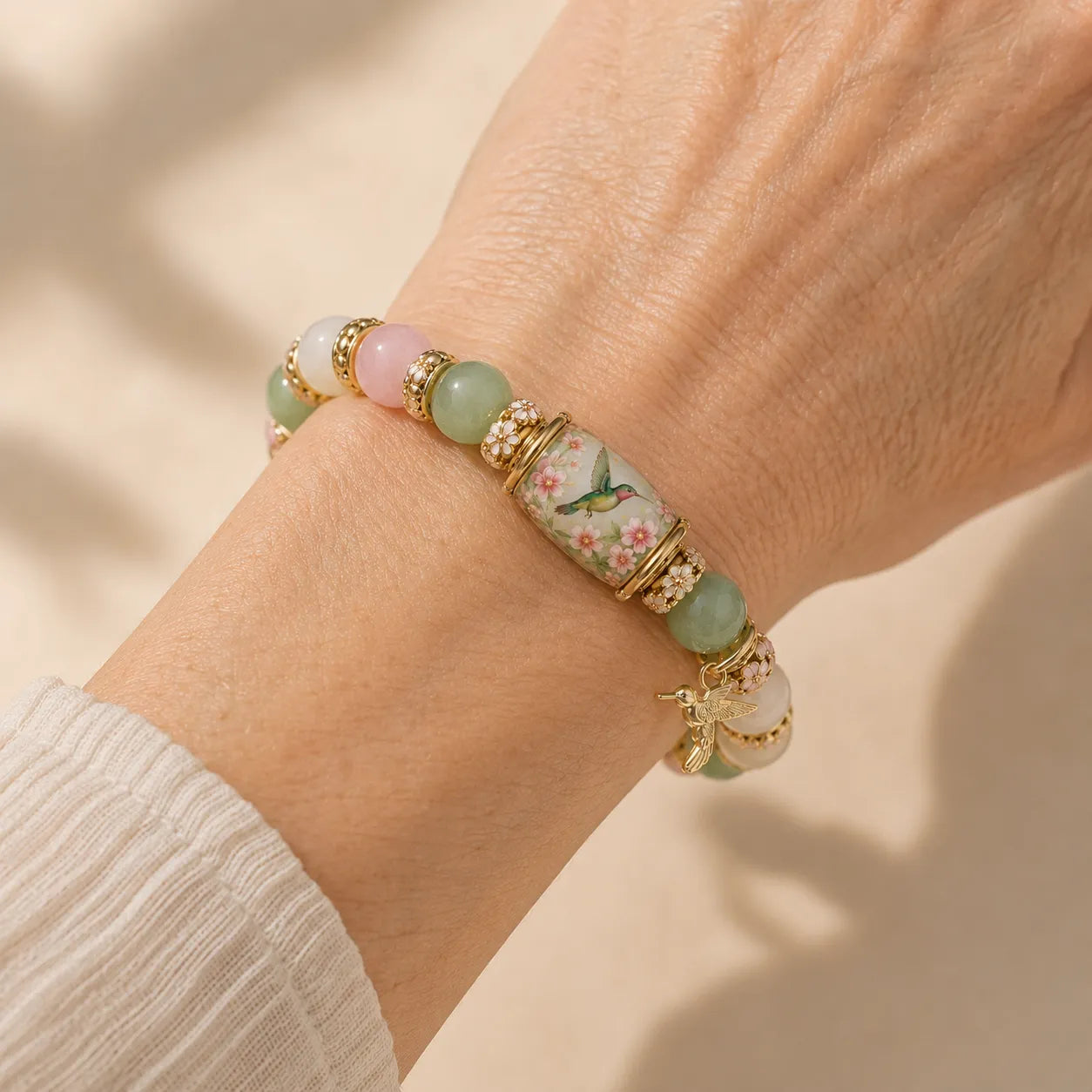 🌿 Love, Peace & Spring Blessings 💖 | 2026 Limited Edition Bracelet - Handcrafted from Agate & Jade