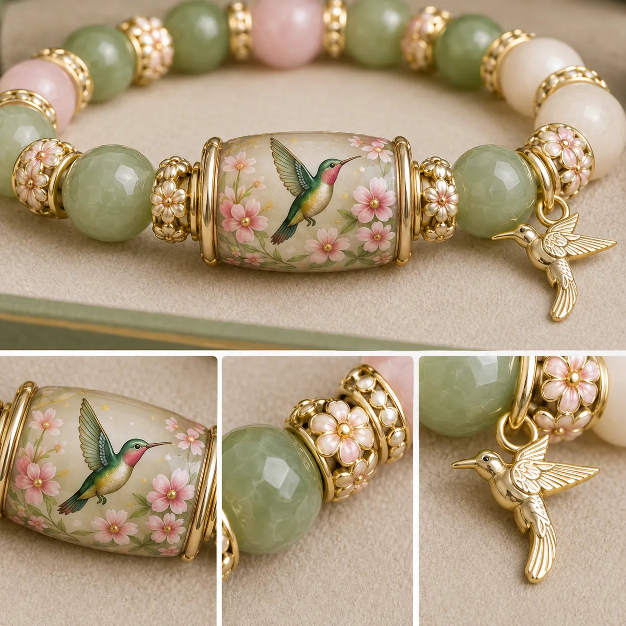 🌿 Love, Peace & Spring Blessings 💖 | 2026 Limited Edition Bracelet - Handcrafted from Agate & Jade