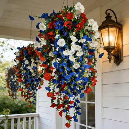 ✨ Celebrate America’s 250th Anniversary with Patriotic Hanging Flower Baskets.