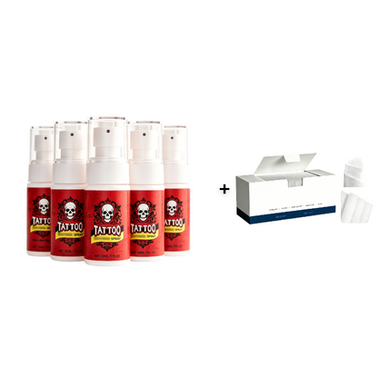 Feuchtigkeitsspendendes Spray zur Nachsorge bei Tattoos.
