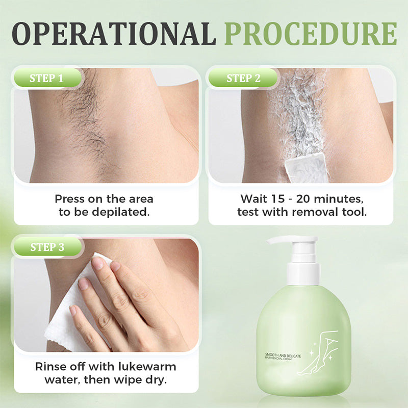 💥 Large-capacity Gentle Hair Removal Cream Set: Includes Hair Removal Cream + Smoothing Razor.