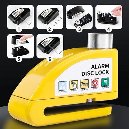 🔒 Motorcycle/bike disc lock with alarm | Immediate security and effective deterrent 🚨.