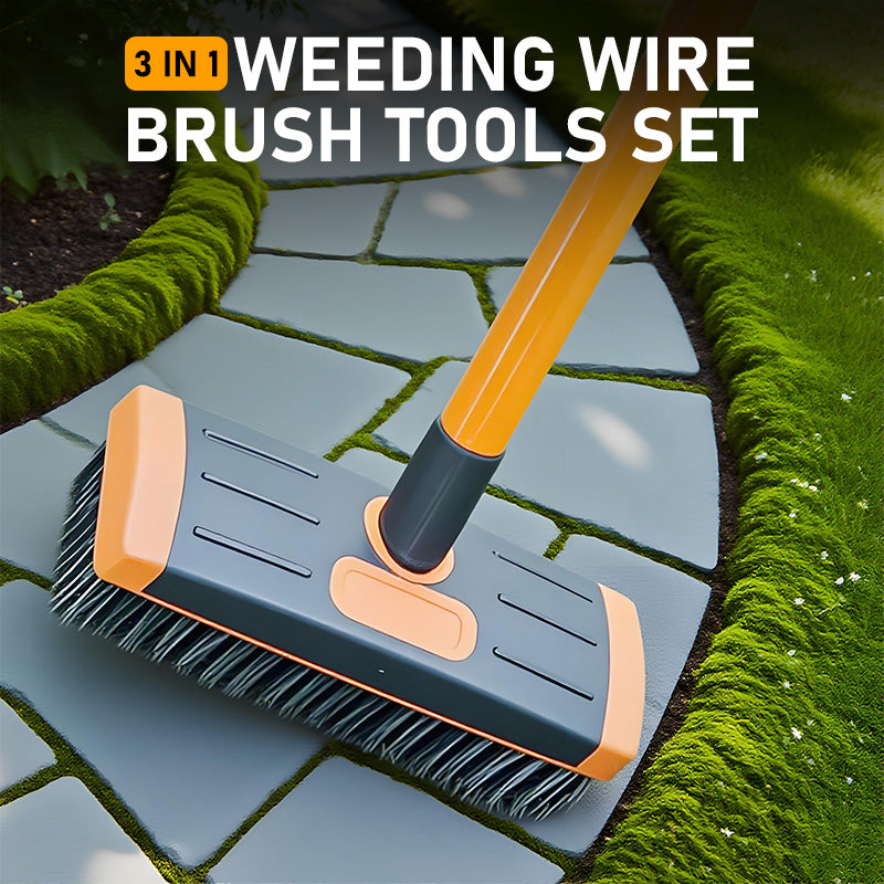 🌿 50% OFF NOW! 🧹 3-in-1 Weeding Wire Brush Tools Set – Durable Steel Brushes, Ergonomic Handle & Perfect for Patios, Driveways & Garden Paths 🏡.