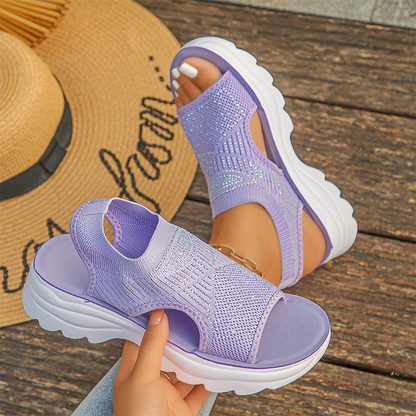 Breathable mesh platform sandals for women.