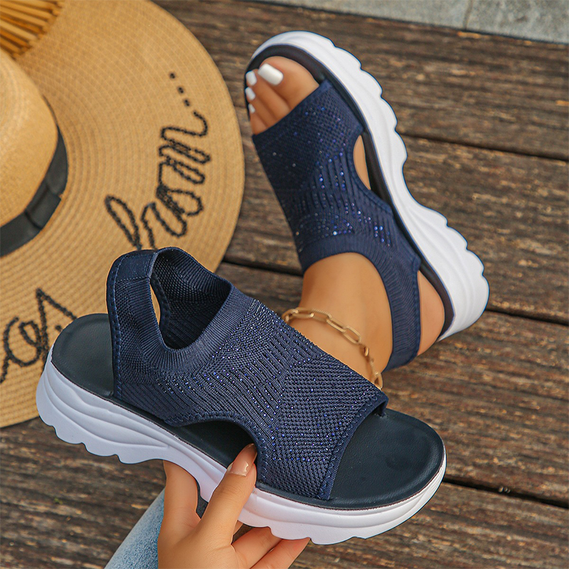 Breathable mesh platform sandals for women.