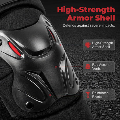 🛡️ LIMITED-TIME 50% OFF! ✨ Motorcycle Knee & Elbow Guard Set – Hard Shell, Articulated, Adjustable 🏍️.