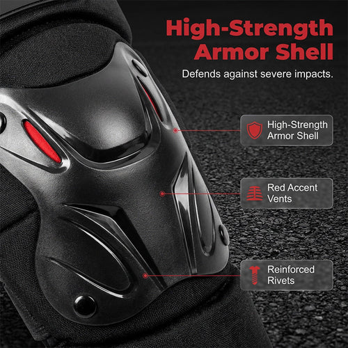 🛡️ LIMITED-TIME 50% OFF! ✨ Motorcycle Knee & Elbow Guard Set – Hard Shell, Articulated, Adjustable 🏍️.
