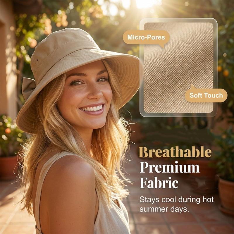 👒 LIMITED-TIME 50% OFF! ✨ Wide Brim Sun Hat with Bow – Full Coverage, Foldable, Breathable 🌞.