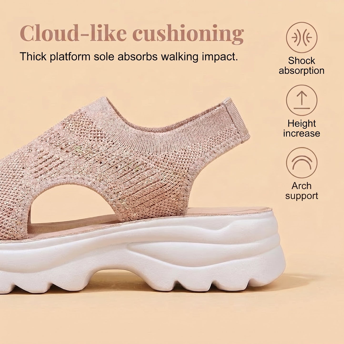 Breathable mesh platform sandals for women.