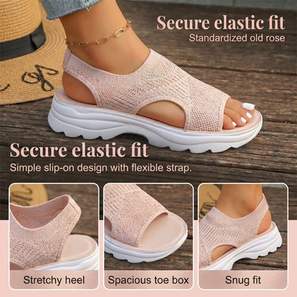 Breathable mesh platform sandals for women.