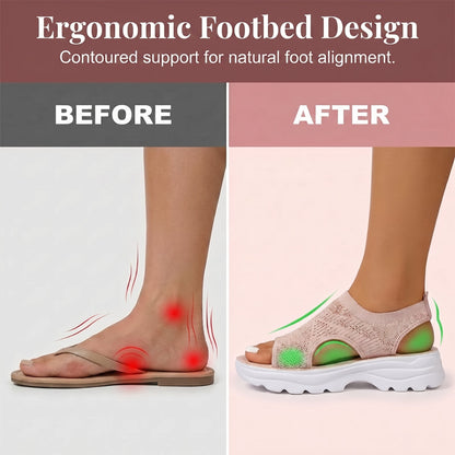 Breathable mesh platform sandals for women.