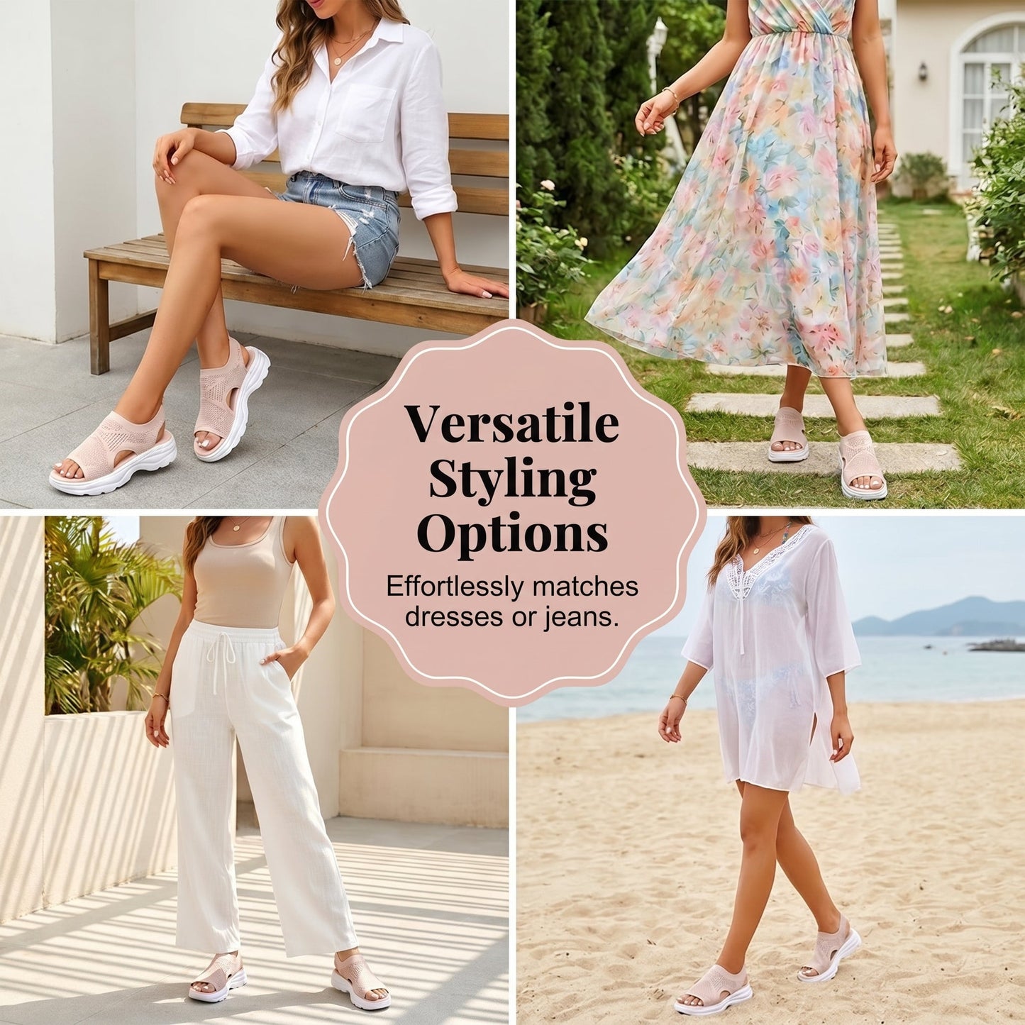 Breathable mesh platform sandals for women.